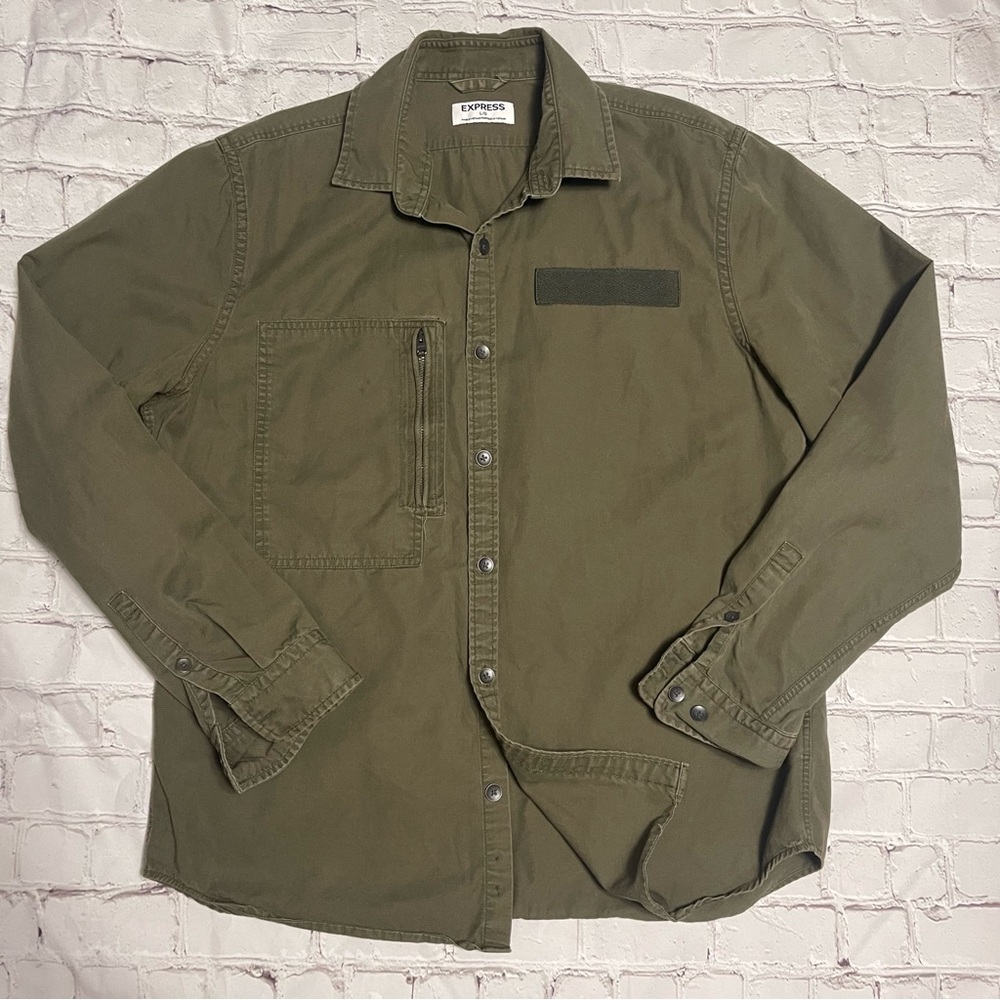 [expressmen] military style button down shirt